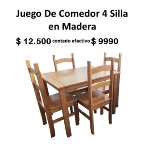 Juego De Comedor 4 Sillas