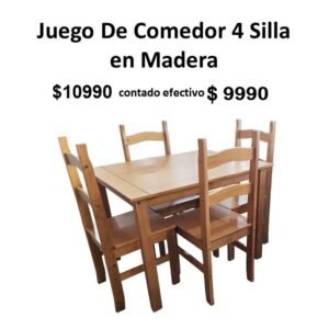 Juego De Comedor 4 Sillas