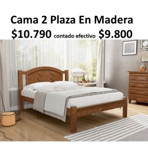 Cama 2 Plaza En Madera