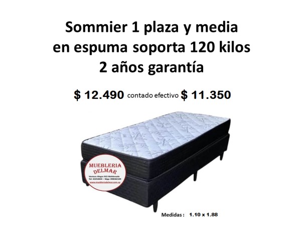 Sommier Plaza y Media