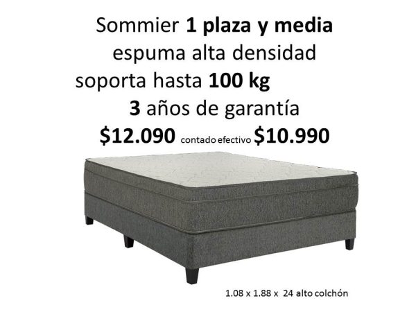 Sommier 1 plaza y media