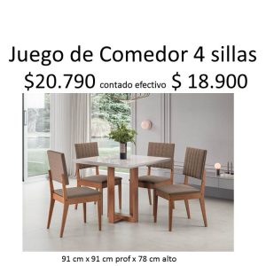 Juego de comedor 4 Sillas