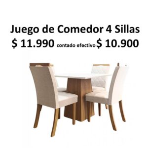 Juego De Comedor 4 Sillas
