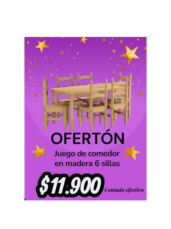 Juego De Comedor 6 Sillas