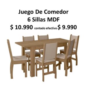 Juego De Comedor 6 Sillas