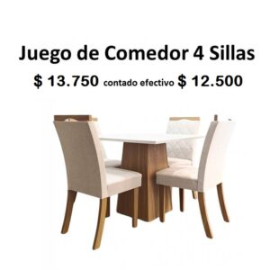 Juego De Comedor 4 Sillas