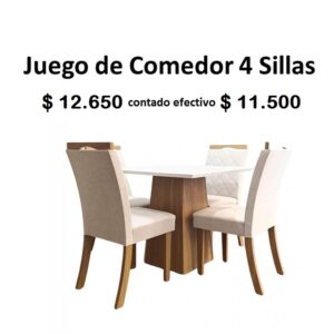 Juego De Comedor 4 Sillas